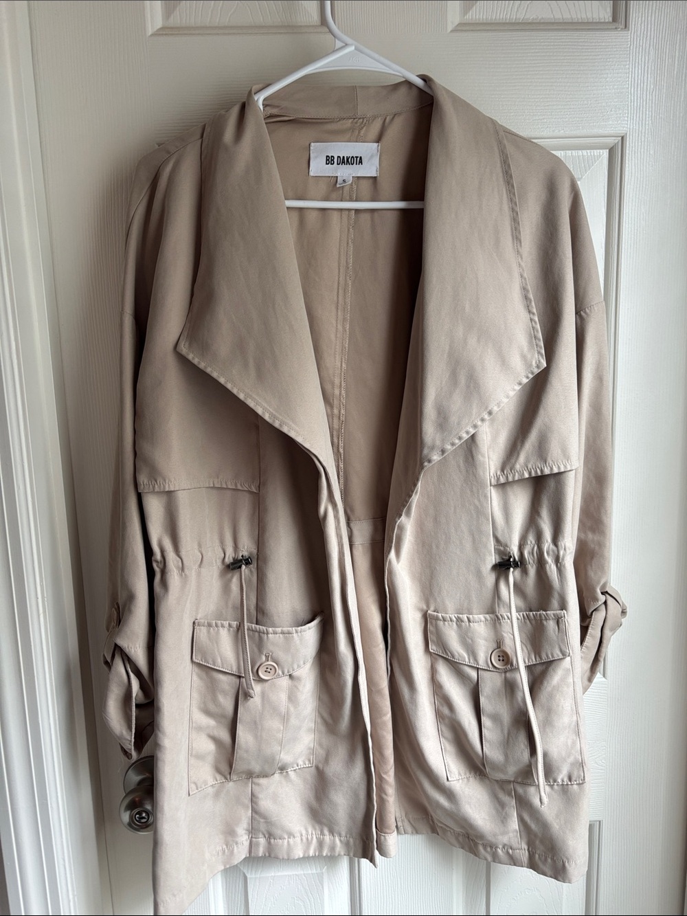 BB Dakota Light Beige Drawstring Utility Jacket